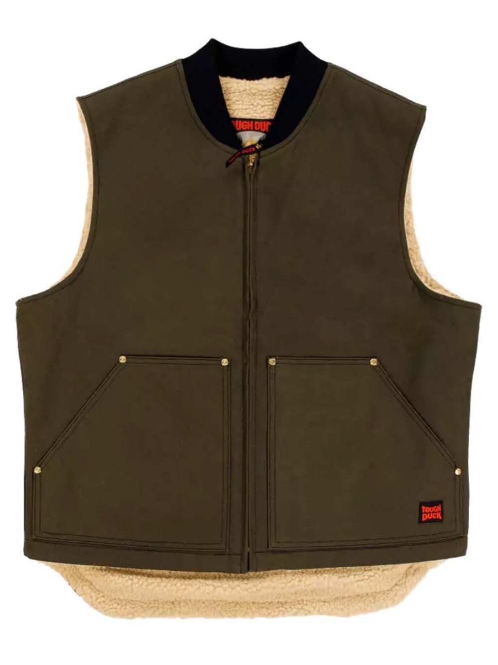 Men's Olive Sherpa-Lined Work Vest